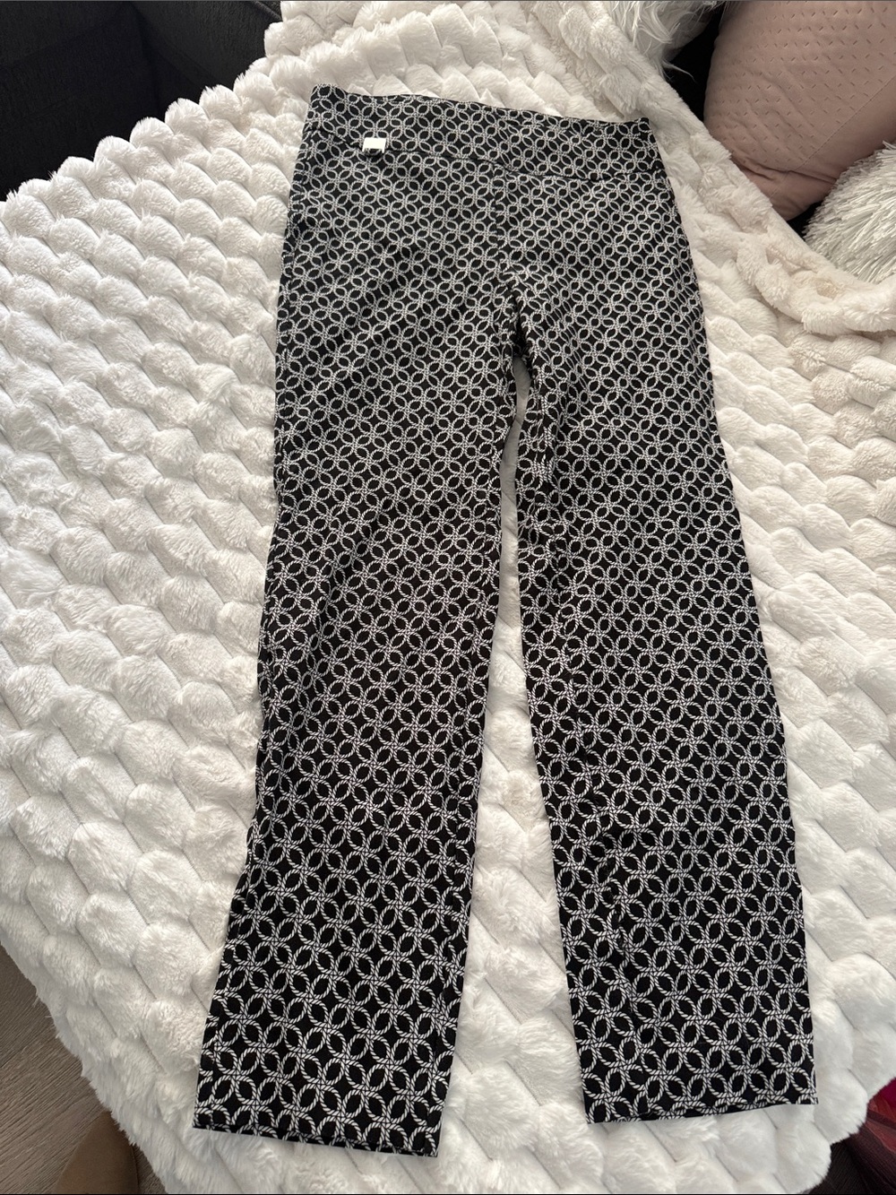 Premise Black & White Geometric Print Pants